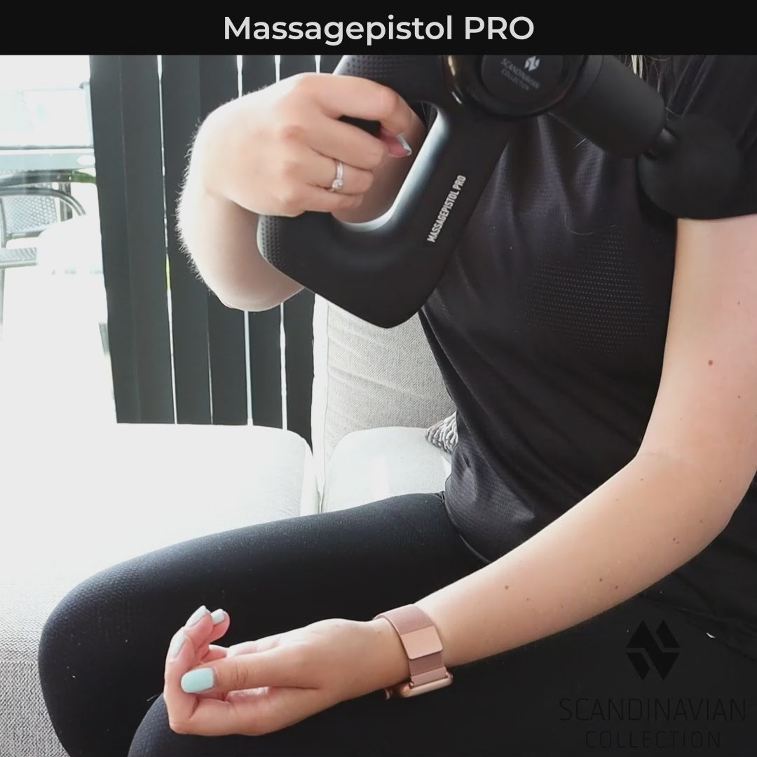 Massagepistol Pro, 3000 slag i minuttet - 5 udskiftelige massagehoveder